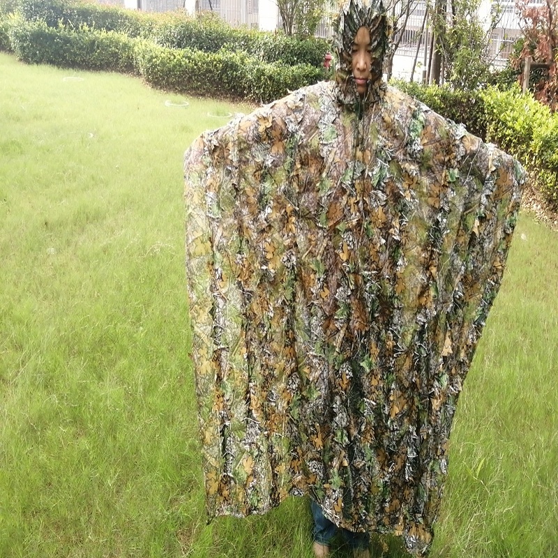 Hunting Outdoor Game - Lebensechte 3D-Blätter Camouflage Poncho Umhang Stealth
